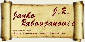 Janko Rabovjanović vizit kartica
